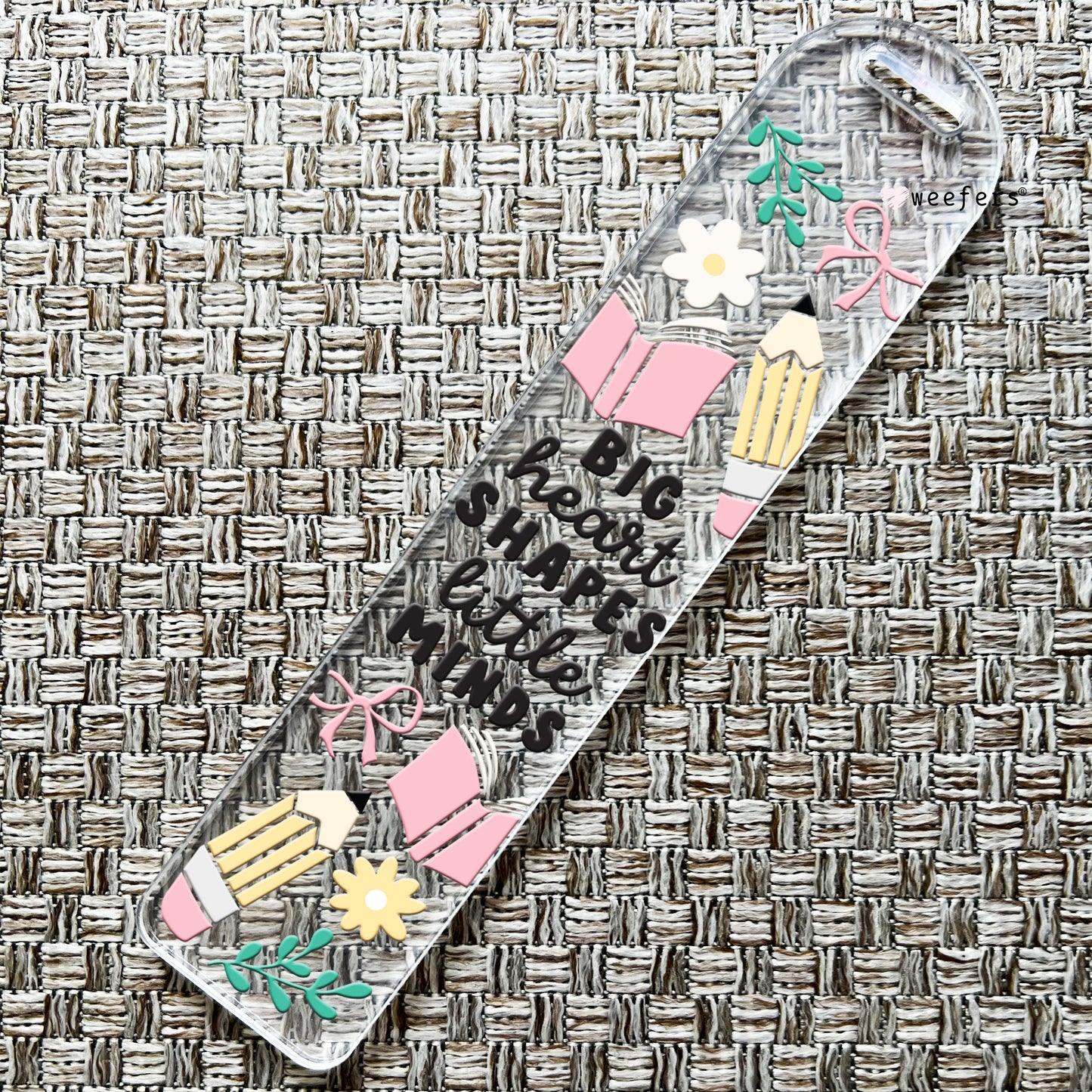 Big Heart Shapes Little Minds Bookmark UV DTF Decal Weefers
