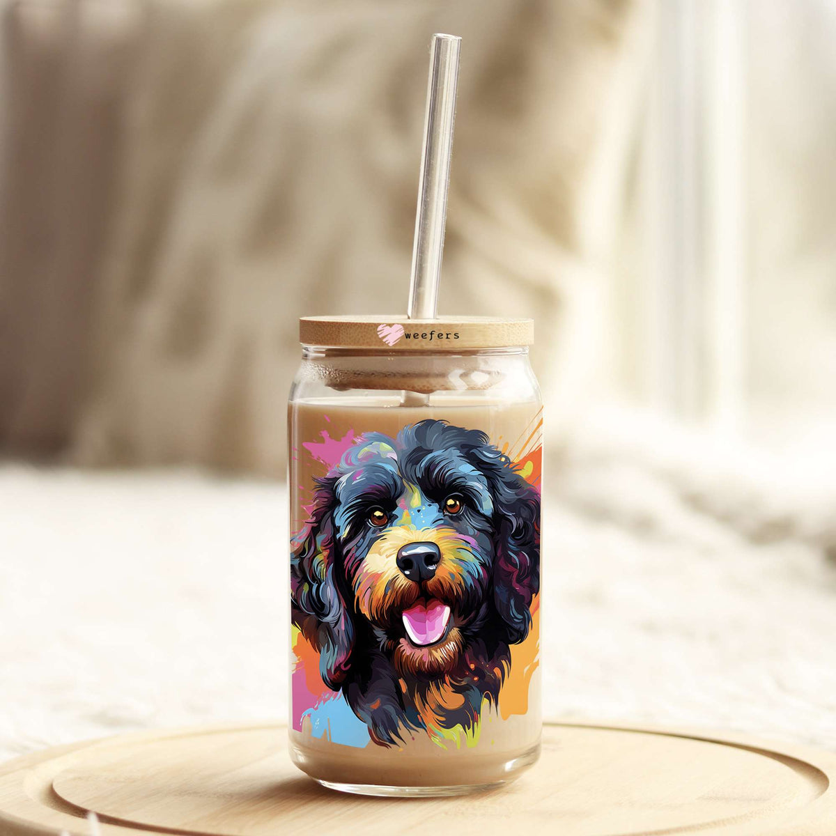 Portuguese Colorful Watercolor 16oz Libbey Glass Can UV DTF or Sublimation Wrap - Decal Weefers