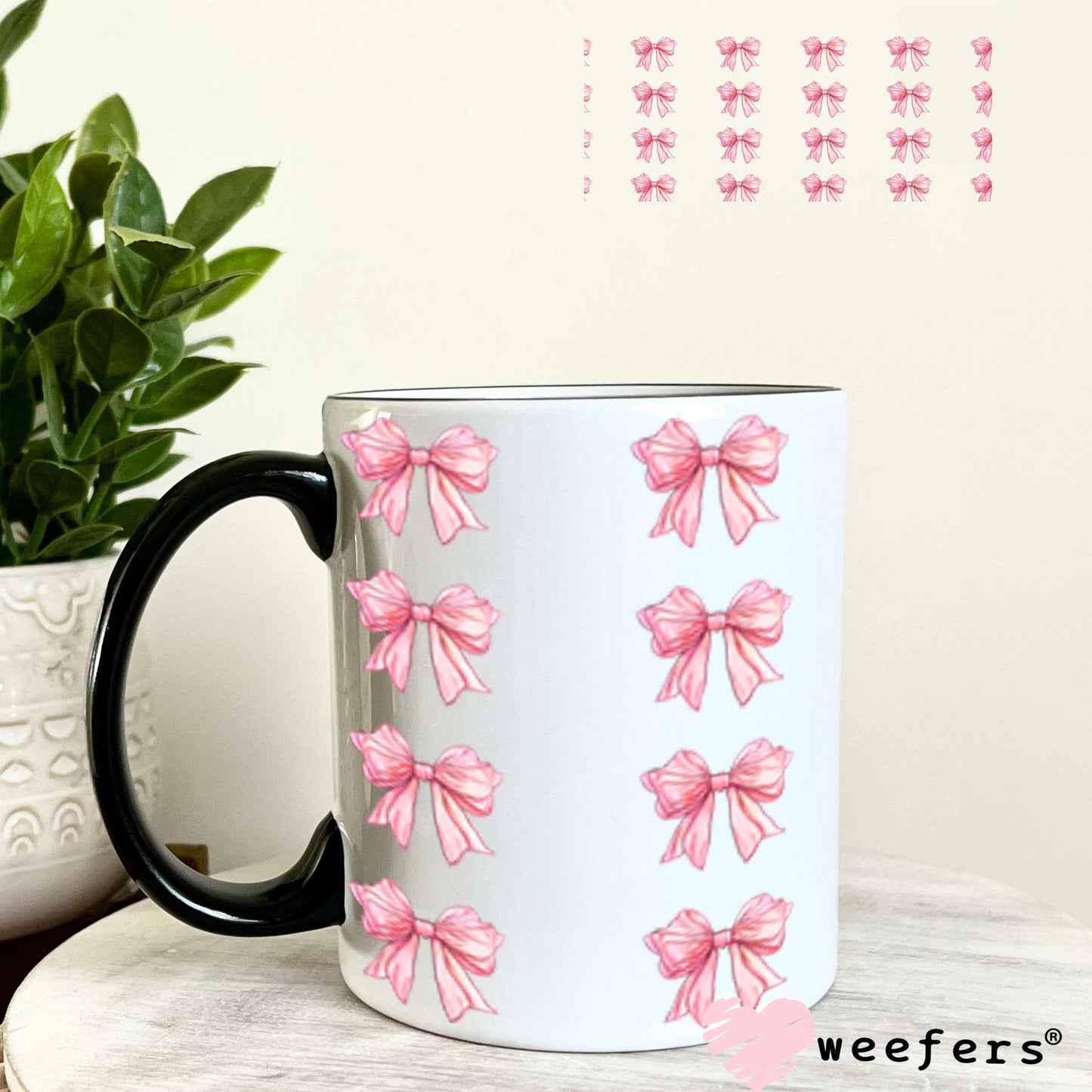 Pink Bows Elements UV DTF Cup Wrap - Weefers Exclusive Wrap Weefers