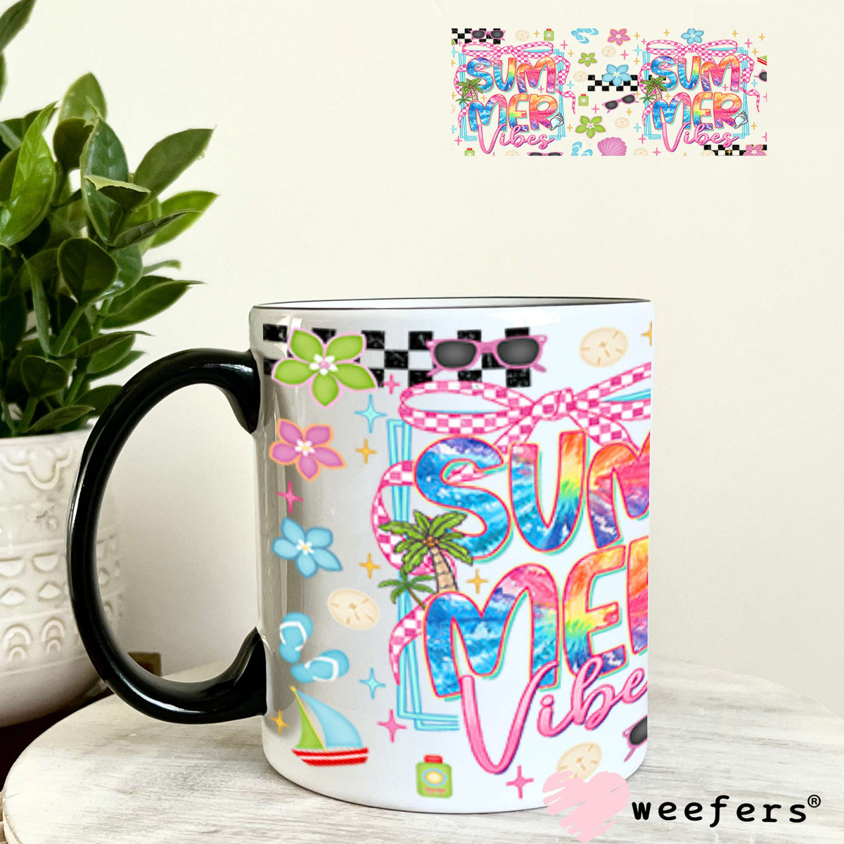 Summer Vibes Favorite Things UV DTF Cup Wrap - Weefers® Exclusive 11oz Coffee Mug Cup Wrap Weefers