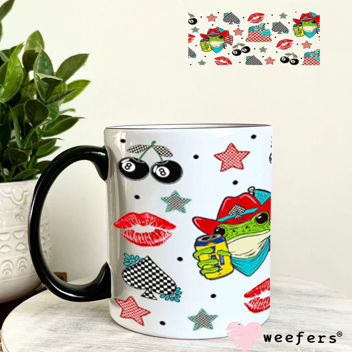 Cowboy Frog Twisted Tea UV DTF Cup Wrap - Weefers Exclusive Wrap 11oz Coffee Mug Cup Wrap Weefers