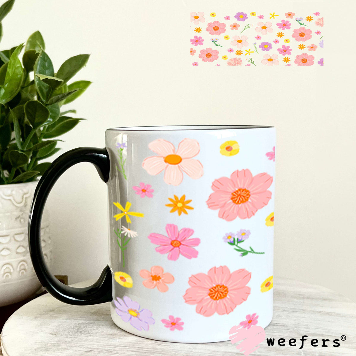 Pastel Wild Flowers UV DTF Cup Wrap - Weefers Exclusive Wrap 11oz Coffee Mug Cup Wrap Weefers