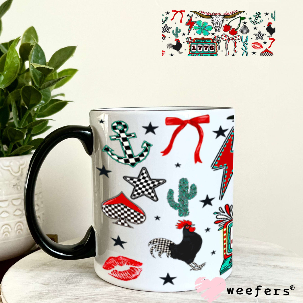 1776 Western 4th of July UV DTF Cup Wrap - Weefers® Exclusive Wrap 11oz Coffee Mug Cup Wrap Weefers