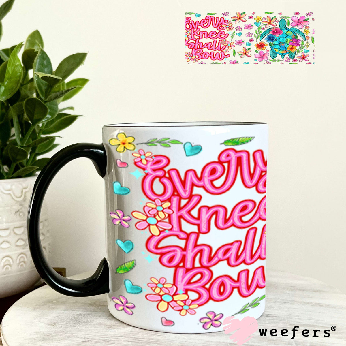 Every Knee Shall Bow Turtle UV DTF Cup Wrap - Weefers Exclusive Wrap 11oz Coffee Mug Cup Wrap Weefers