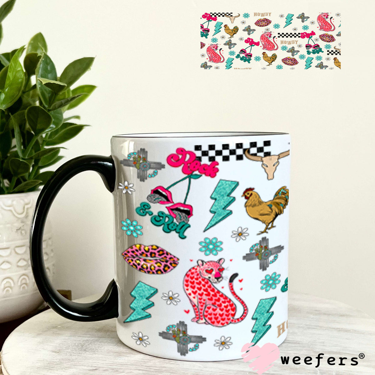 Gypsy Cowgirl Sidekick UV DTF Cup Wrap - Weefers Exclusive Wrap 11oz Coffee Mug Cup Wrap Weefers