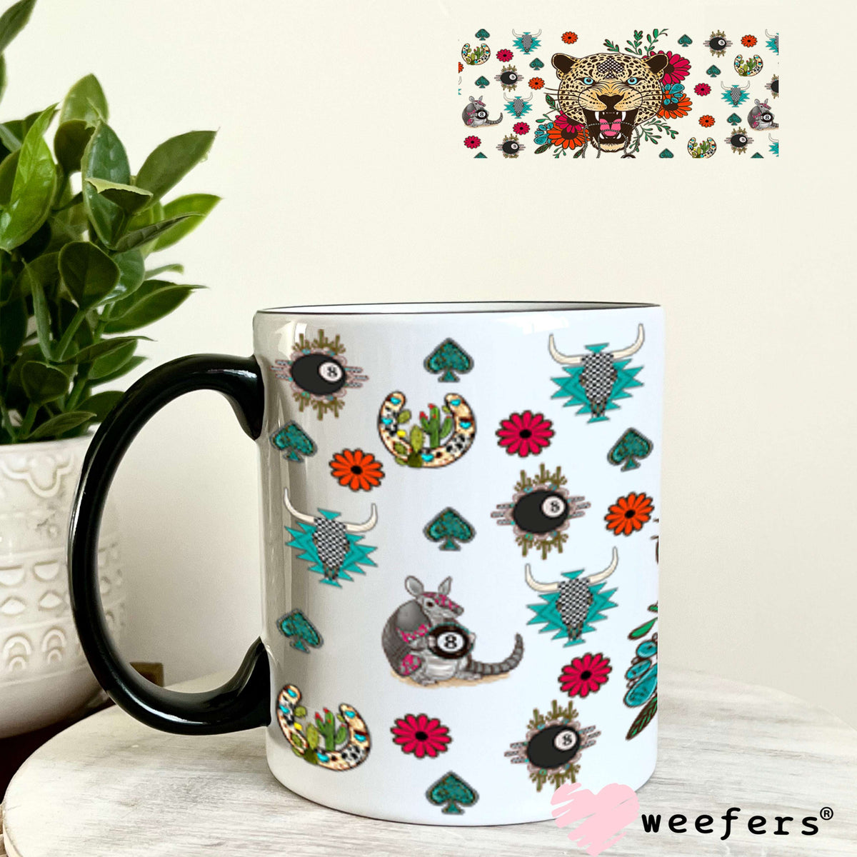Cheetah Eightball UV DTF Cup Wrap - Weefers Exclusive Wrap 11oz Coffee Mug Cup Wrap Weefers