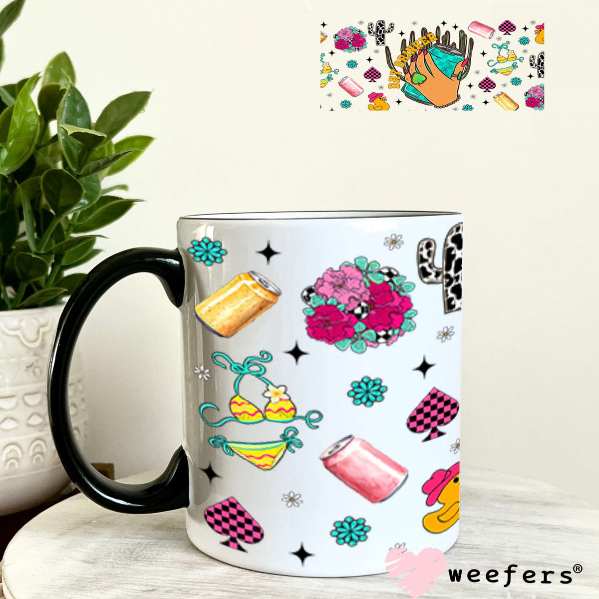 Day Drinker UV DTF Cup Wrap - Weefers Exclusive Wrap 11oz Coffee Mug Cup Wrap Weefers