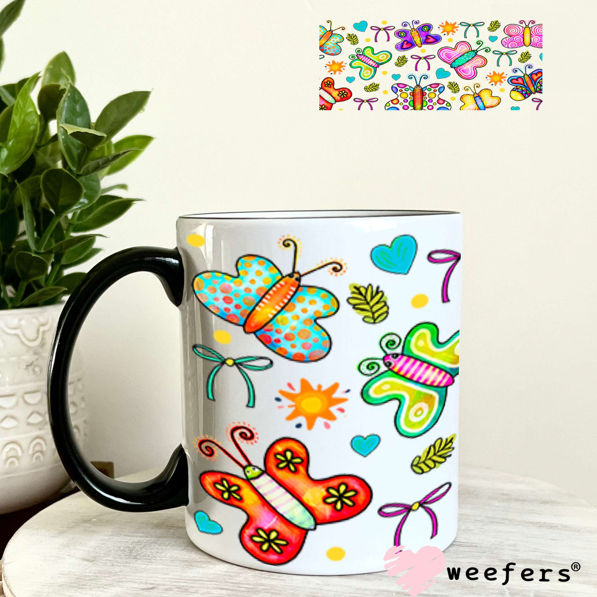 Whimsical Butterfly UV DTF Cup Wrap - Weefers Exclusive Wrap 11oz Coffee Mug Cup Wrap Weefers
