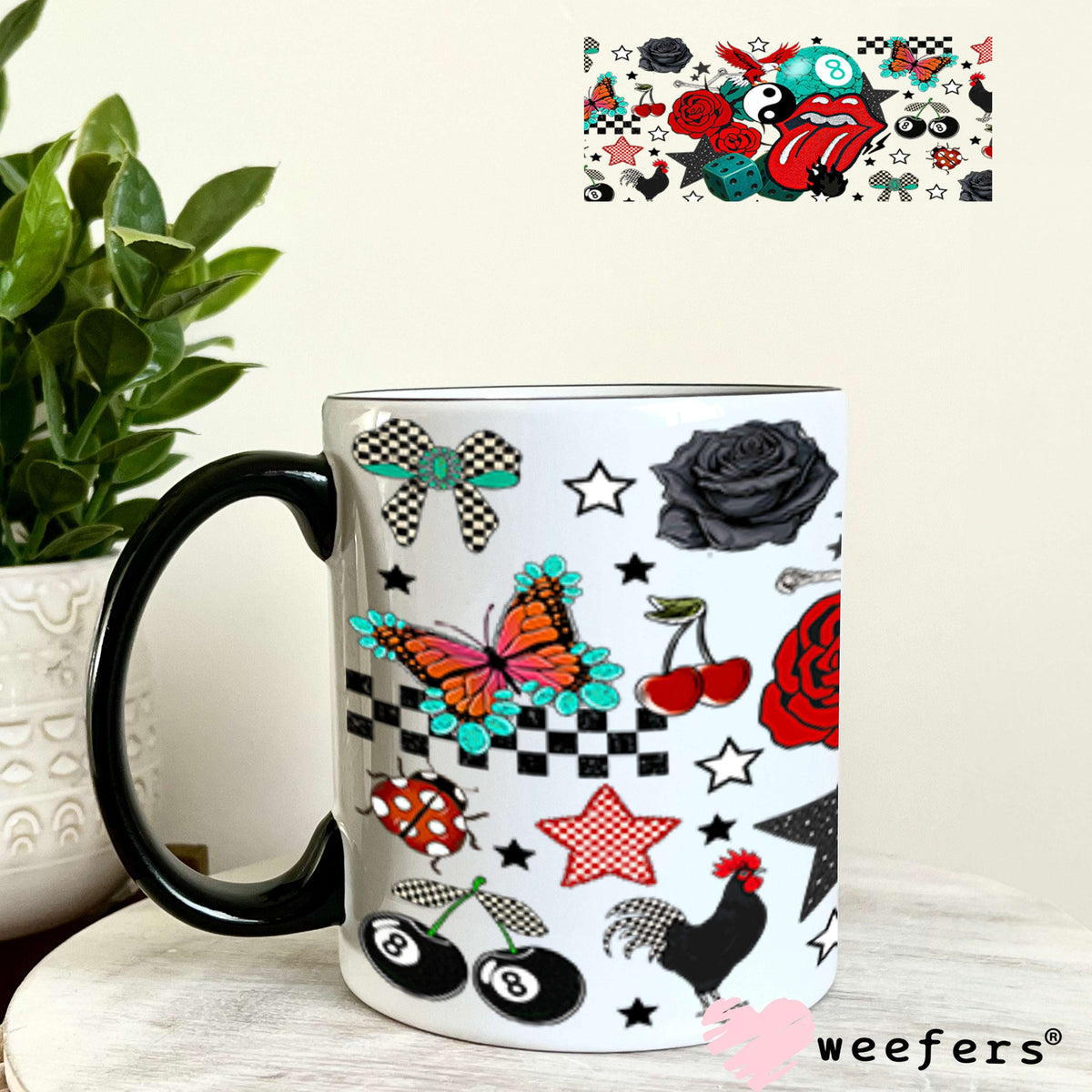 Ying Yang RS Tongue UV DTF Cup Wrap - Weefers Exclusive Wrap 11oz Coffee Mug Cup Wrap Weefers