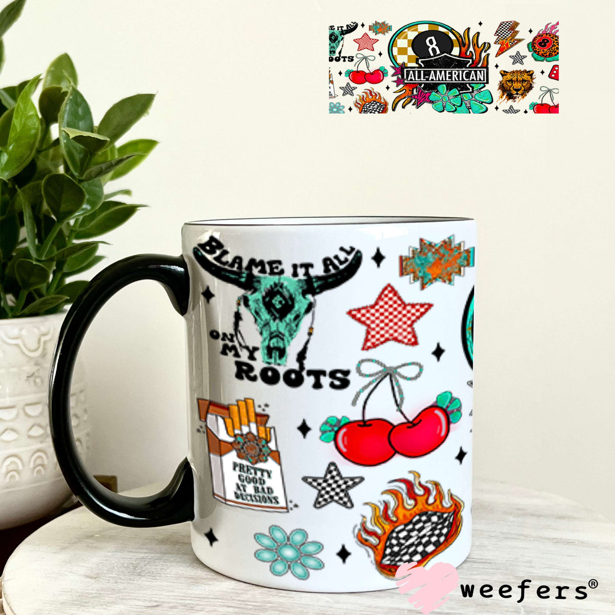 All American UV DTF Cup Wrap - Weefers Exclusive Wrap 11oz Coffee Mug Cup Wrap Weefers