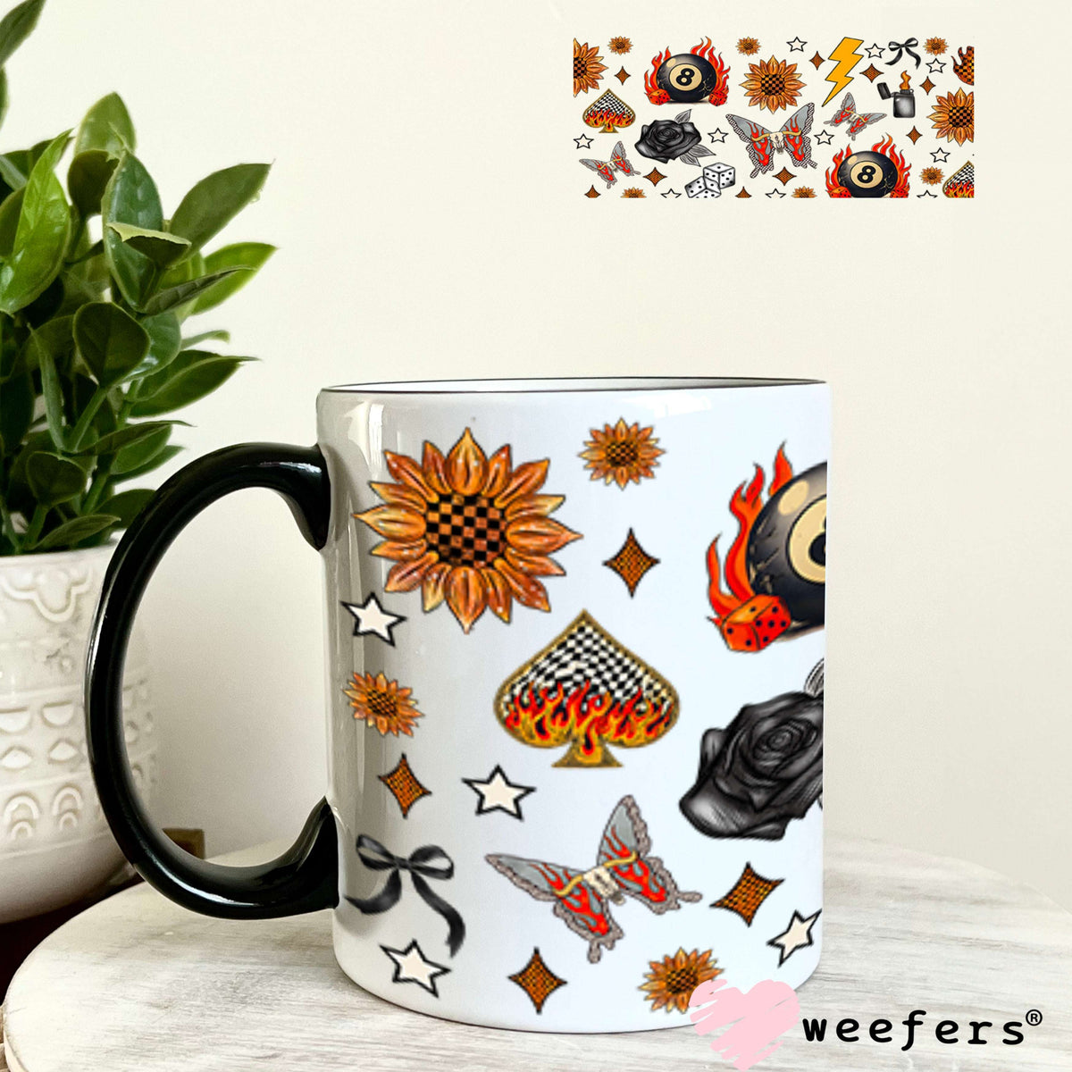 Baby I'm a Wild Card Sidekick UV DTF Cup Wrap - Weefers Exclusive Wrap 11oz Coffee Mug Cup Wrap Weefers