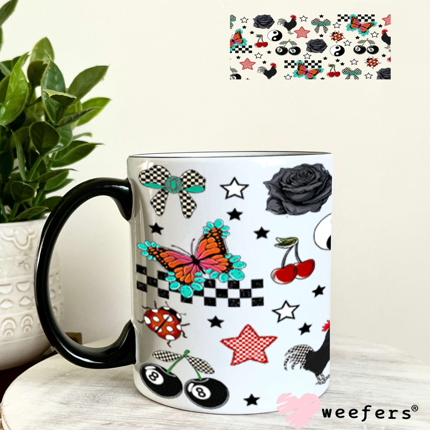 Ying Yang RS Tongue Sidekick UV DTF Cup Wrap - Weefers Exclusive Wrap Weefers