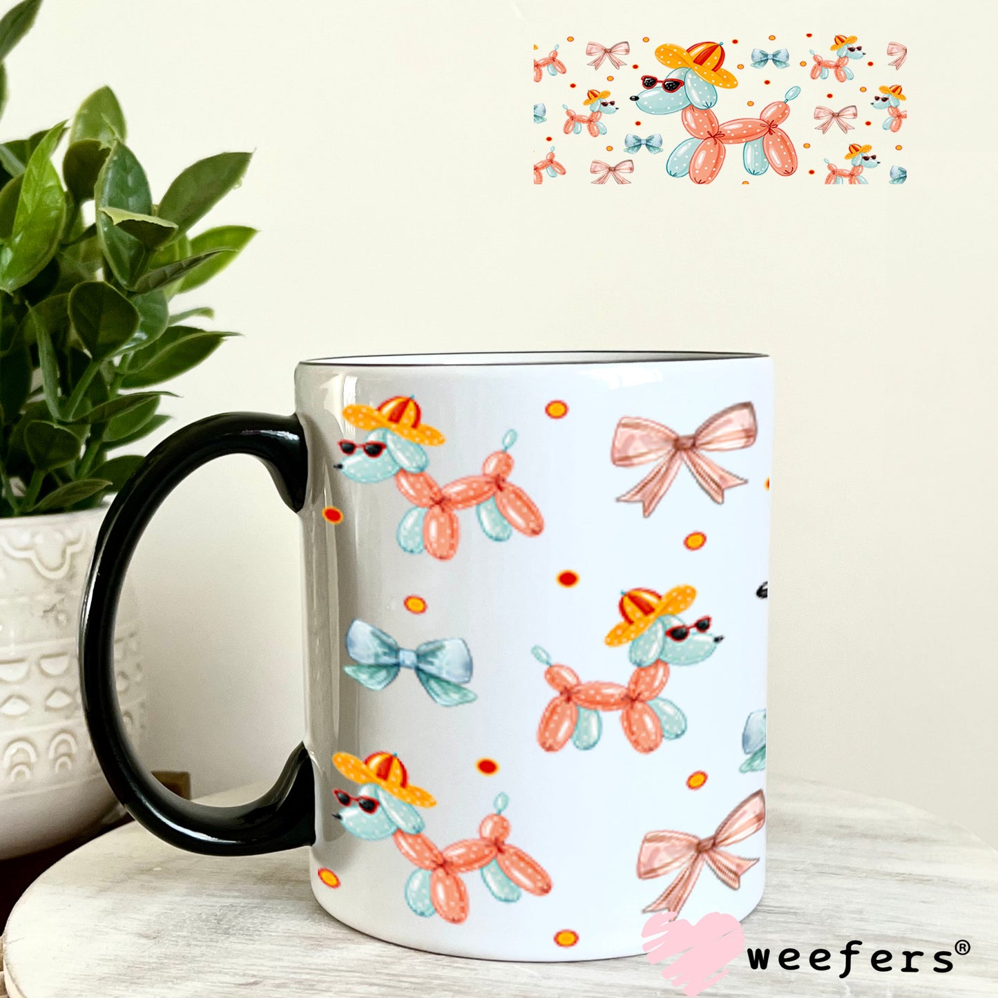 Summer Balloon Dog UV DTF Cup Wrap - Weefers Exclusive Wrap Weefers