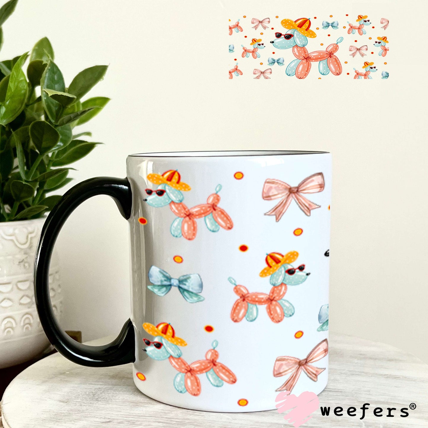 Summer Balloon Dog UV DTF Cup Wrap - Weefers Exclusive Wrap Weefers