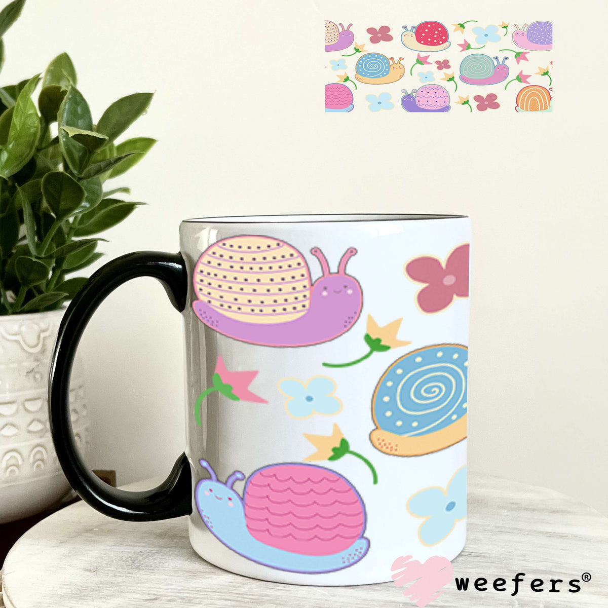 Happy Snails UV DTF Cup Wrap - Weefers Exclusive Wrap 11oz Coffee Mug Weefers