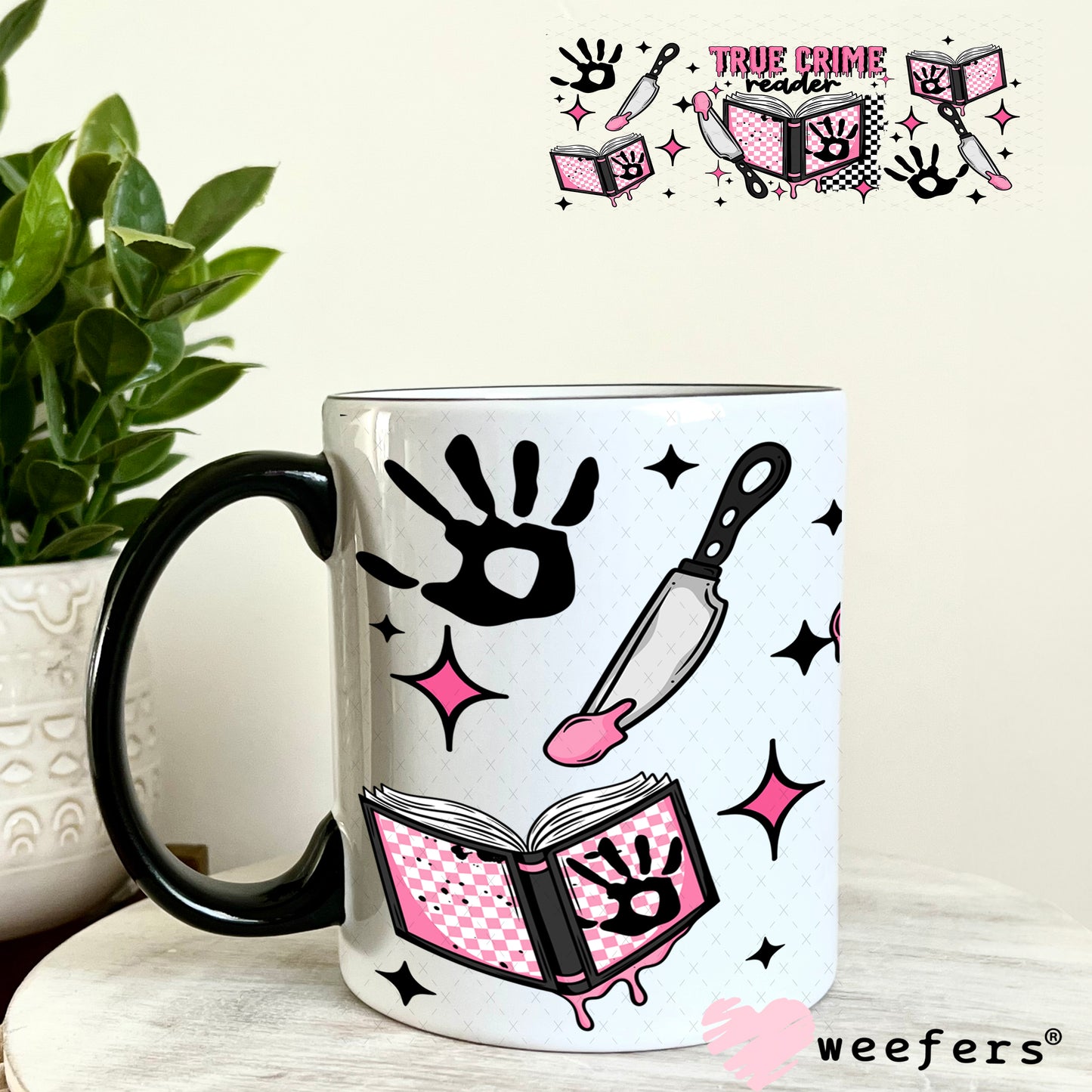 True Crime Reader UV DTF Cup Wrap 11oz Coffee Mug Weefers