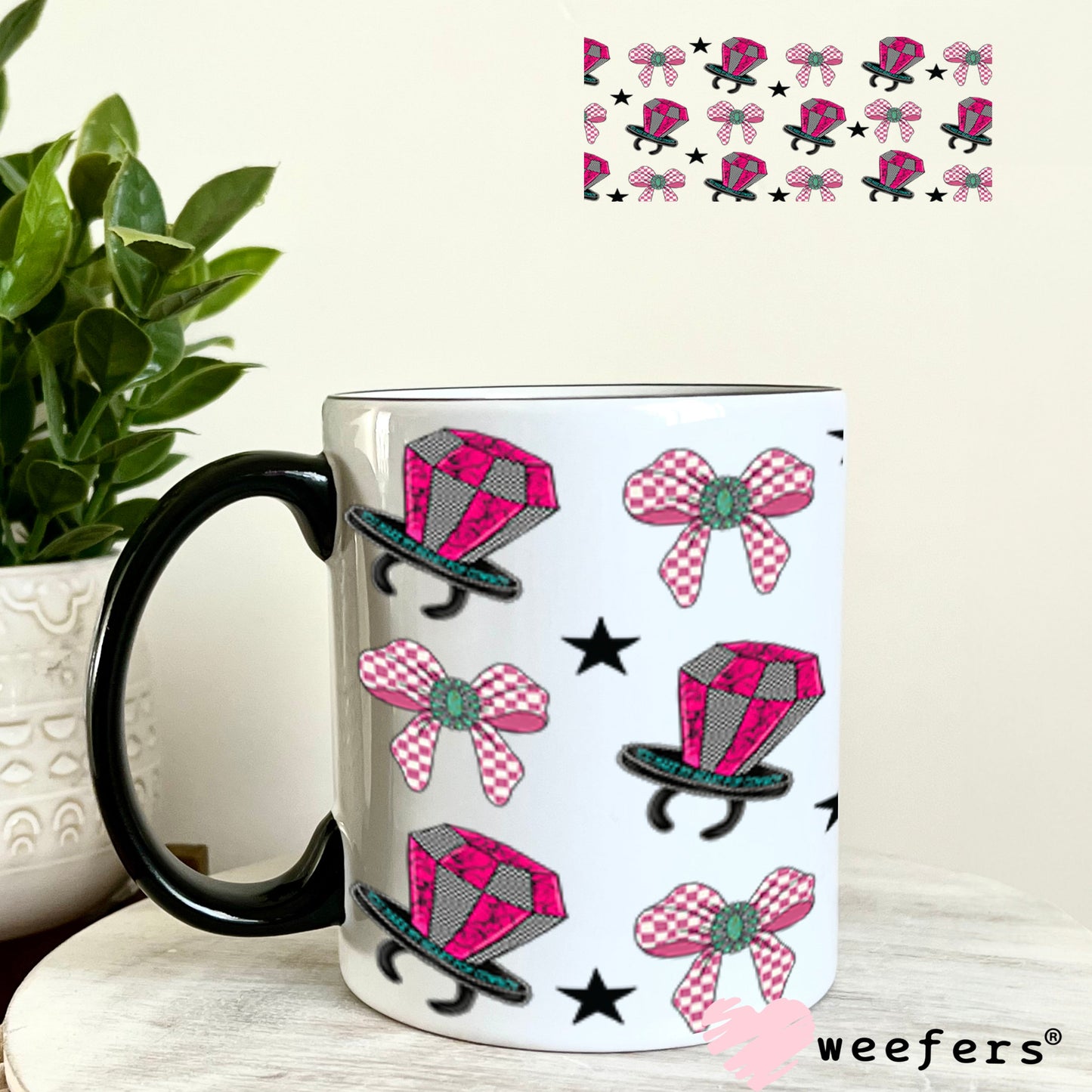 Magenta Ring Pops and Bows UV DTF Cup Wrap - Weefers® Exclusive Weefers