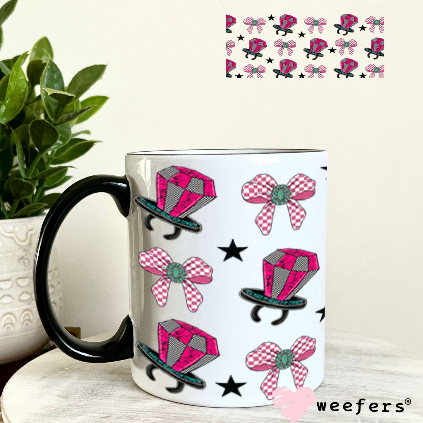 Magenta Ring Pops and Bows UV DTF Cup Wrap - Weefers® Exclusive Weefers