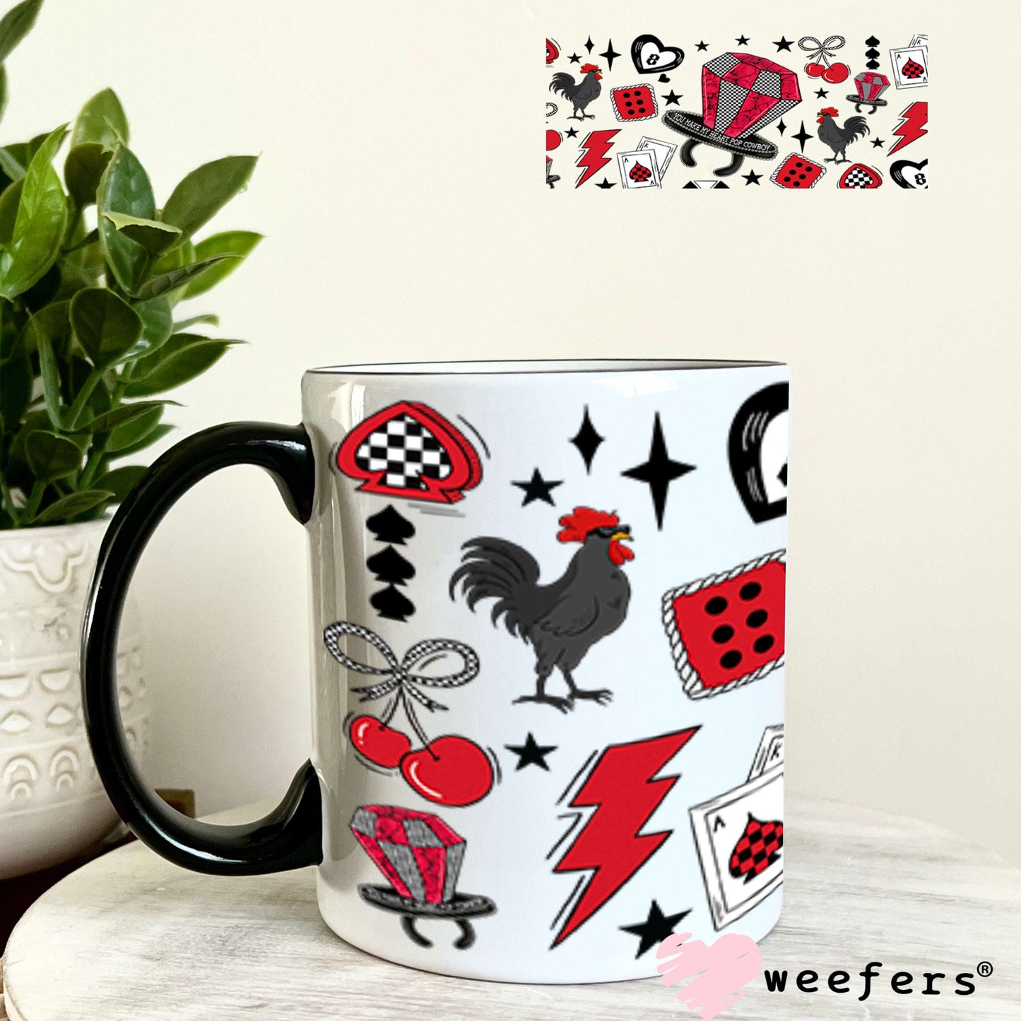 Red Ring Pop and Heart Eightballs UV DTF Cup Wrap - Weefers® Exclusive Weefers