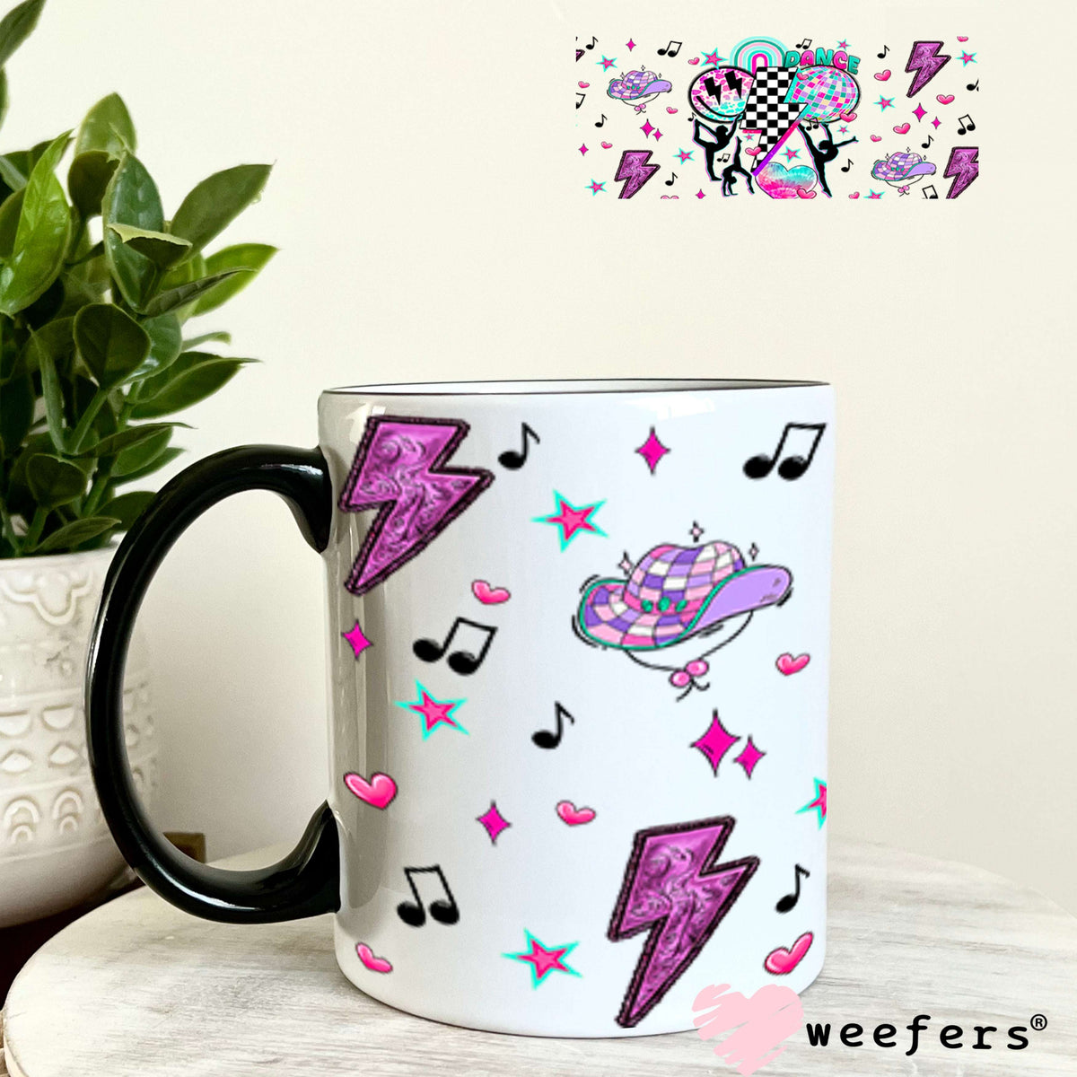 Retro Groovy Dance UV DTF Cup Wrap - Weefers Exclusive Wrap 11oz Coffee Mug Cup Wrap Weefers