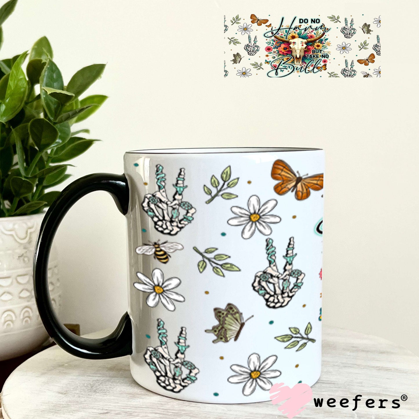 Do No Harm But Take No Bull UV DTF Cup Wrap - Weefers Exclusive Wrap 11oz Coffee Mug Cup Wrap Weefers