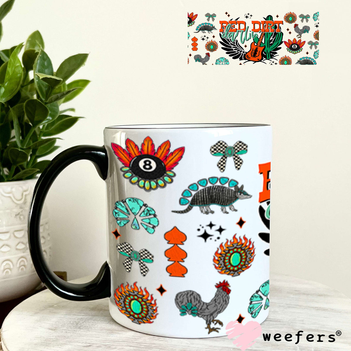 Red Dirt Darlin UV DTF Cup Wrap - Weefers Exclusive Wrap 11oz Coffee Mug Cup Wrap Weefers