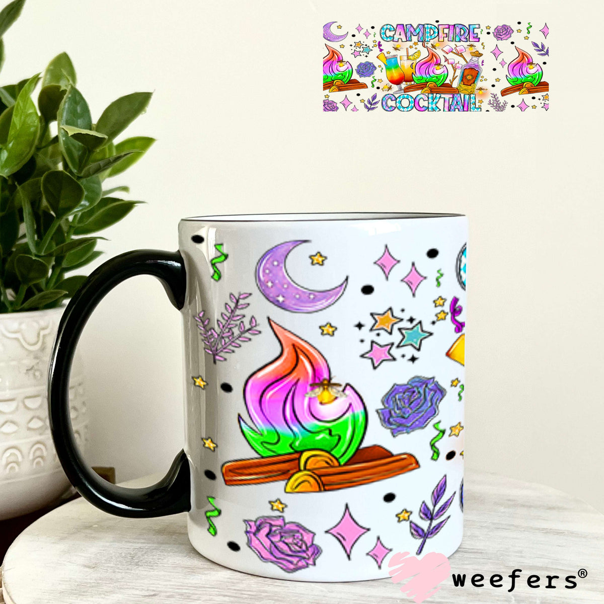 Campfire Cocktail UV DTF Cup Wrap - Weefers Exclusive Wrap 11oz Coffee Mug Cup Wrap Weefers