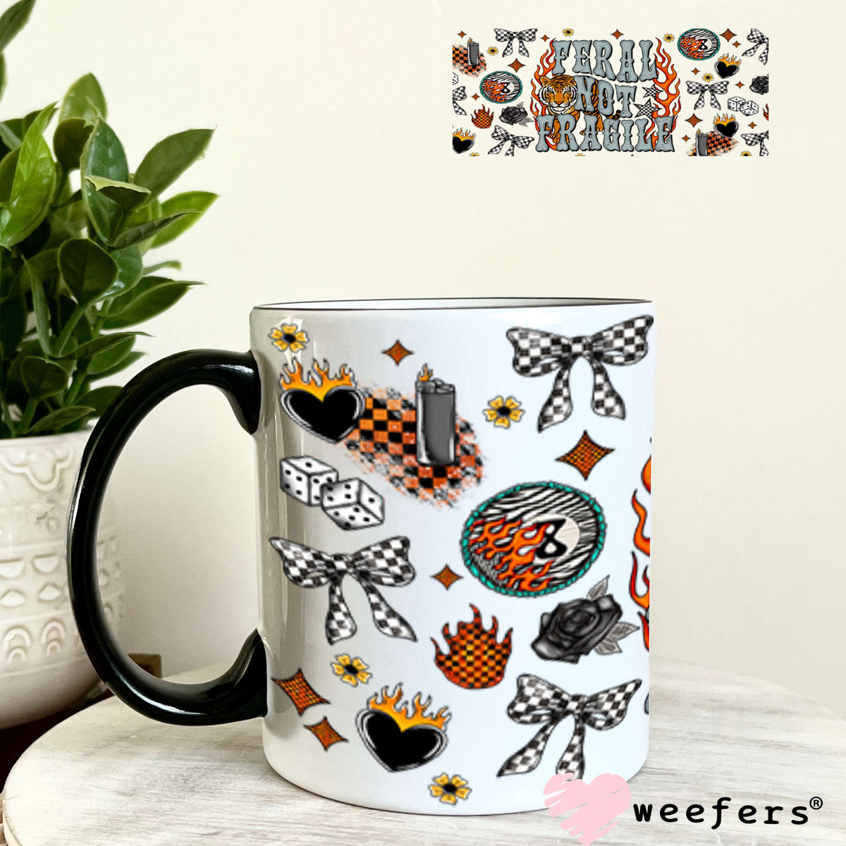 Feral Not Fragile UV DTF Cup Wrap - Weefers® Exclusive 11oz Coffee Mug Cup Wrap Weefers