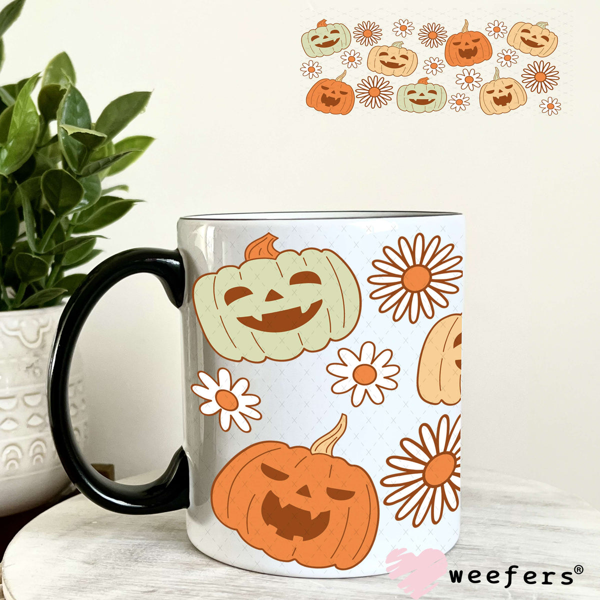 Laughing Jack-o-lanterns UV DTF Cup Wrap 11oz Coffee Mug Weefers