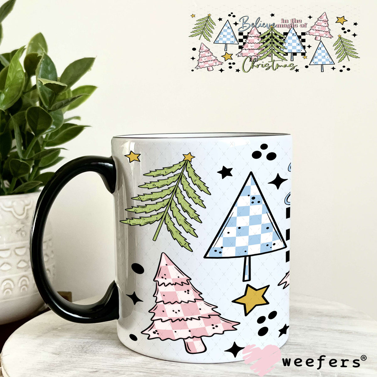 Believe in the Magic Christmas UV DTF Cup Wrap 11oz Coffee Mug Weefers
