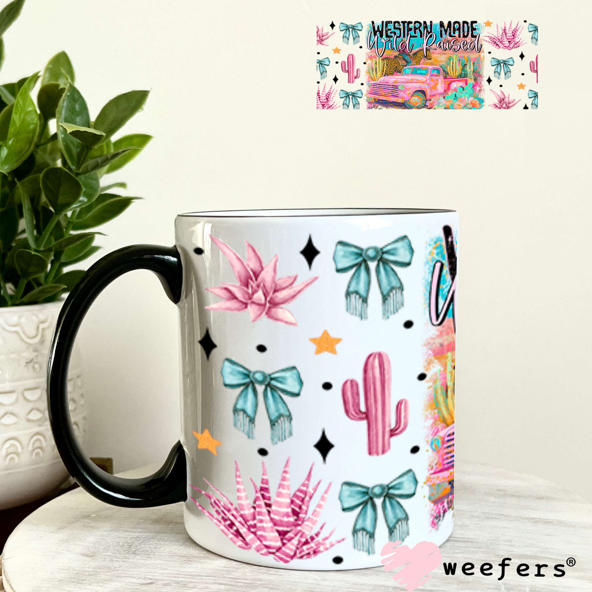 Western made Wild Raised UV DTF Cup Wrap - Weefers Exclusive Wrap 11oz Coffee Mug Cup Wrap Weefers
