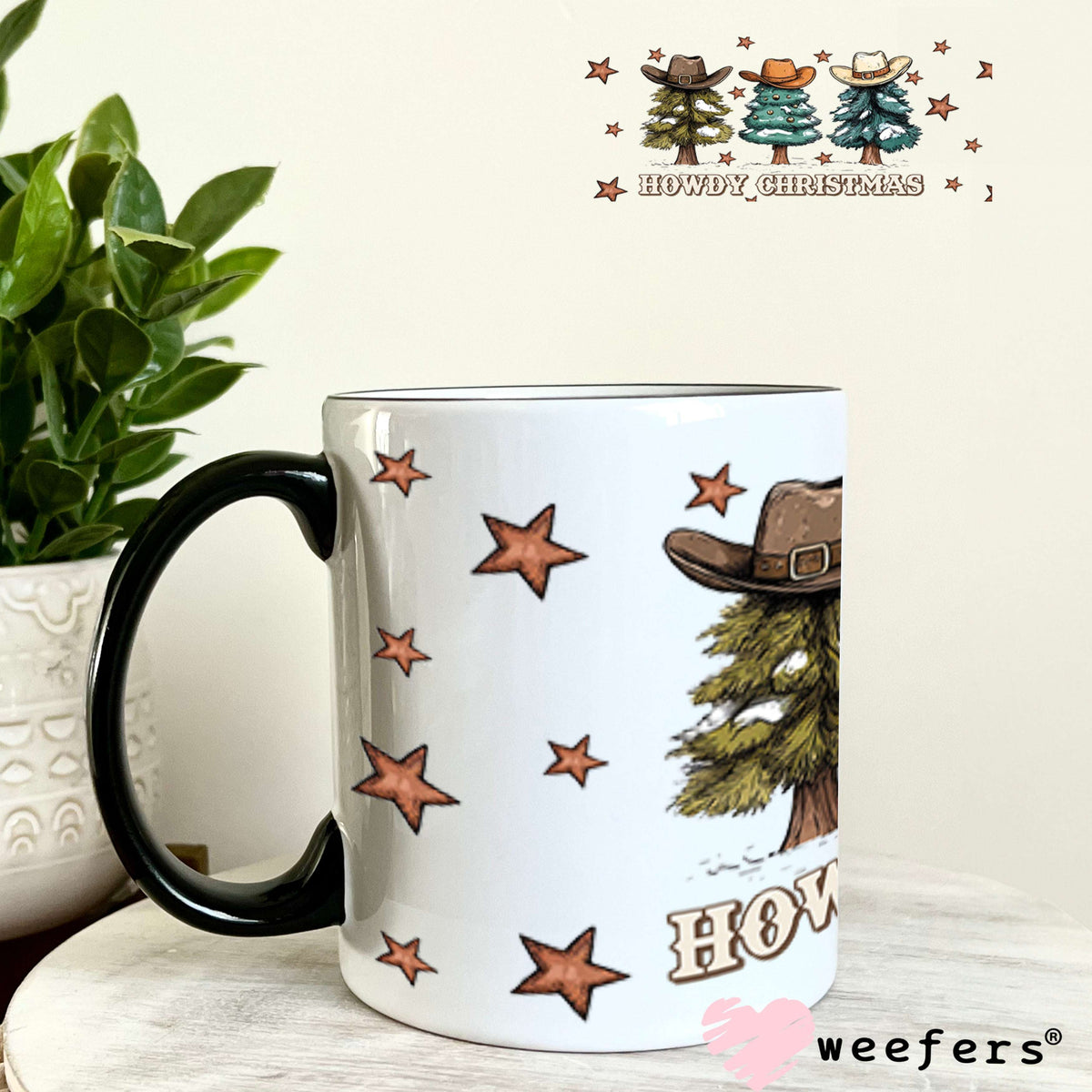 Howdy Christmas UV DTF Cup Wrap - Weefers Exclusive Wrap 11oz Coffee Mug Cup Wrap Weefers