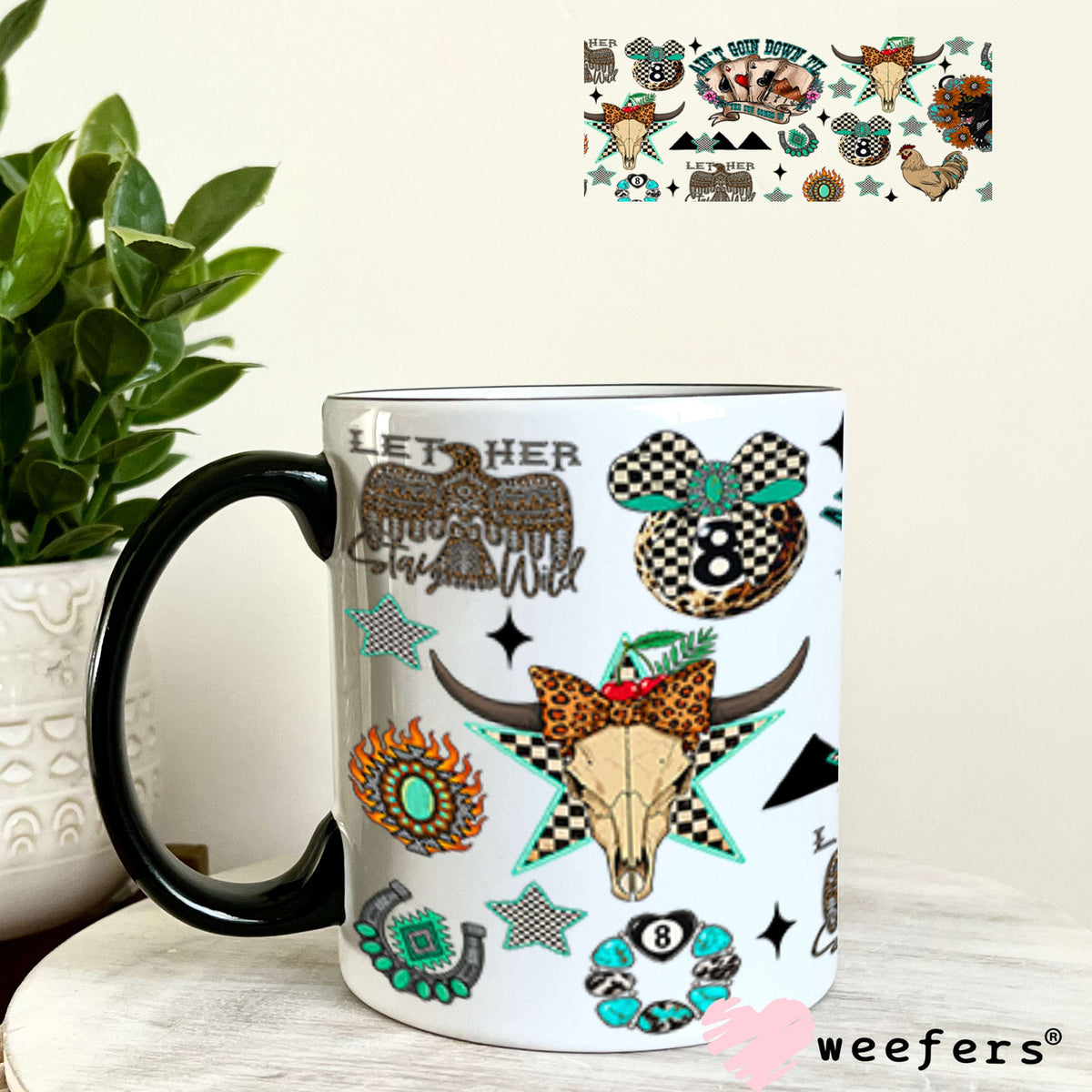 Aain't Goin Down Til The Sun Comes Up UV DTF Cup Wrap - Weefers Exclusive Wrap 11oz Coffee Mug Cup Wrap Weefers