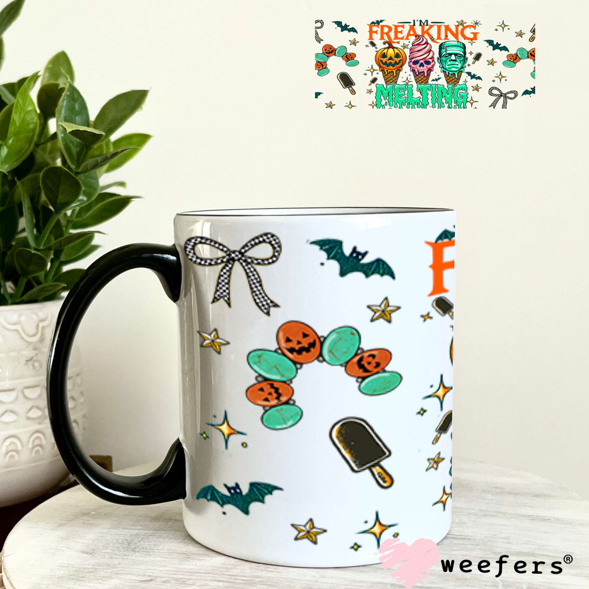 I'm Freaking Melting Halloween UV DTF Cup Wrap - Weefers Exclusive 11oz Coffee Mug Cup Wrap Weefers