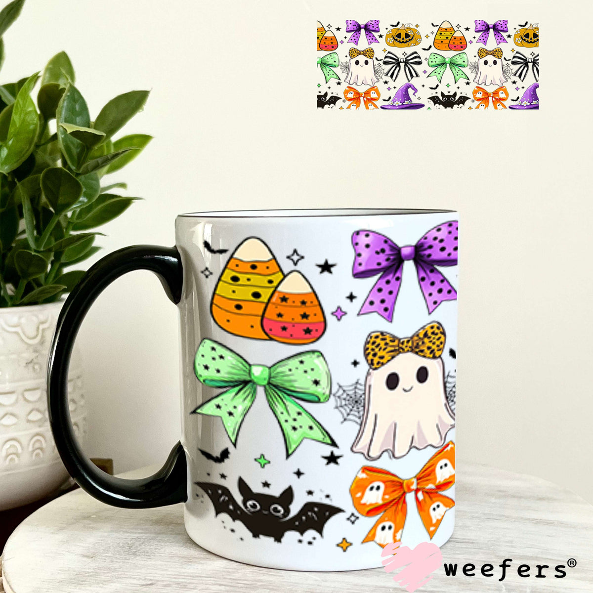 Halloween Friends UV DTF Cup Wrap - Weefers Exclusive 11oz Coffee Mug Cup Wrap Weefers