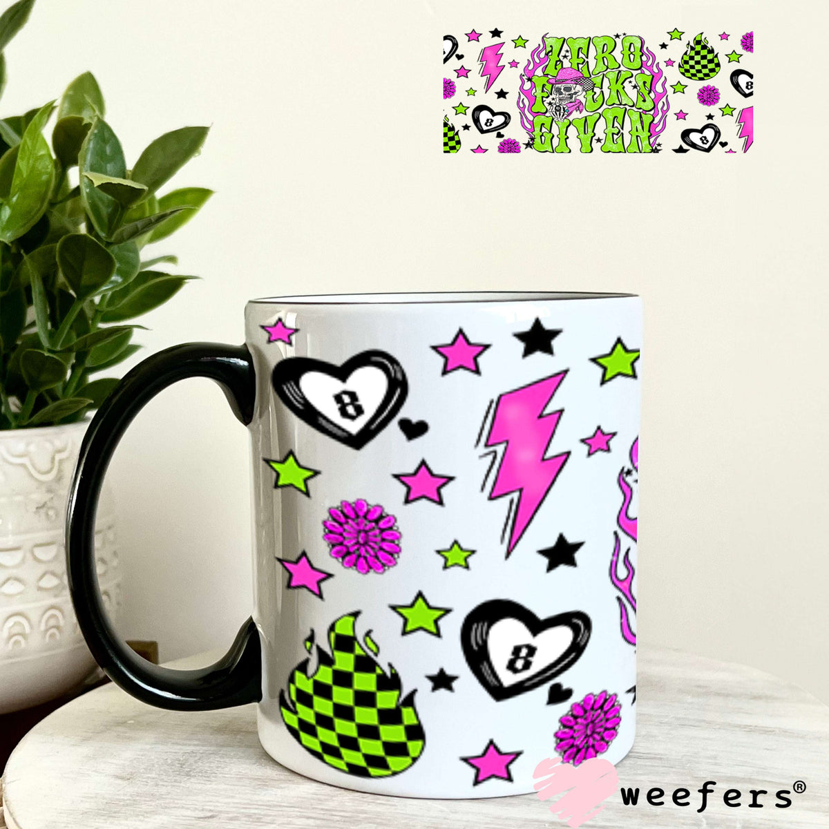 Zero F's Given UV DTF Cup Wrap - Weefers Exclusive 11oz Coffee Mug Cup Wrap Weefers