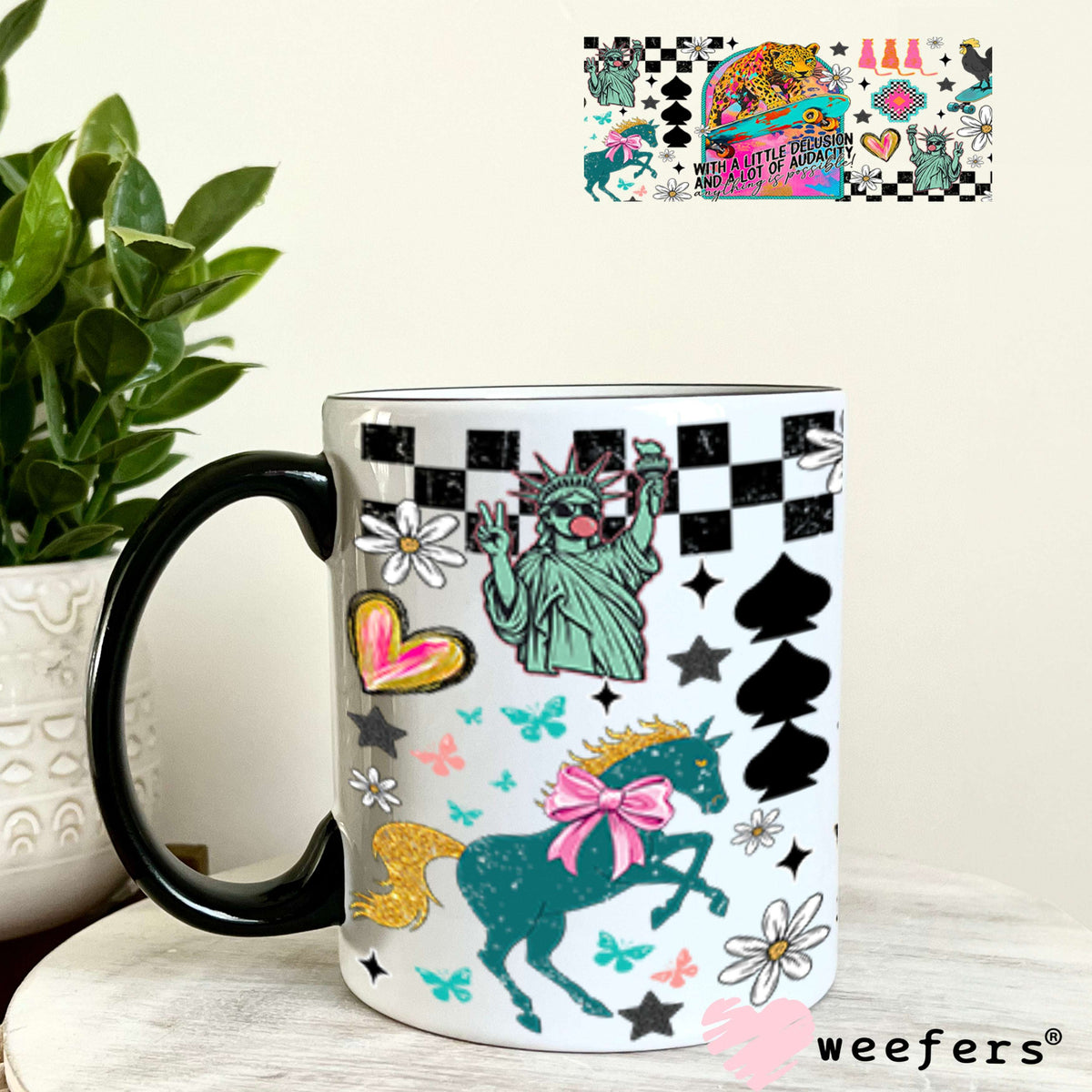 With a Little Audacity UV DTF Cup Wrap - Weefers Exclusive 11oz Coffee Mug Cup Wrap Weefers