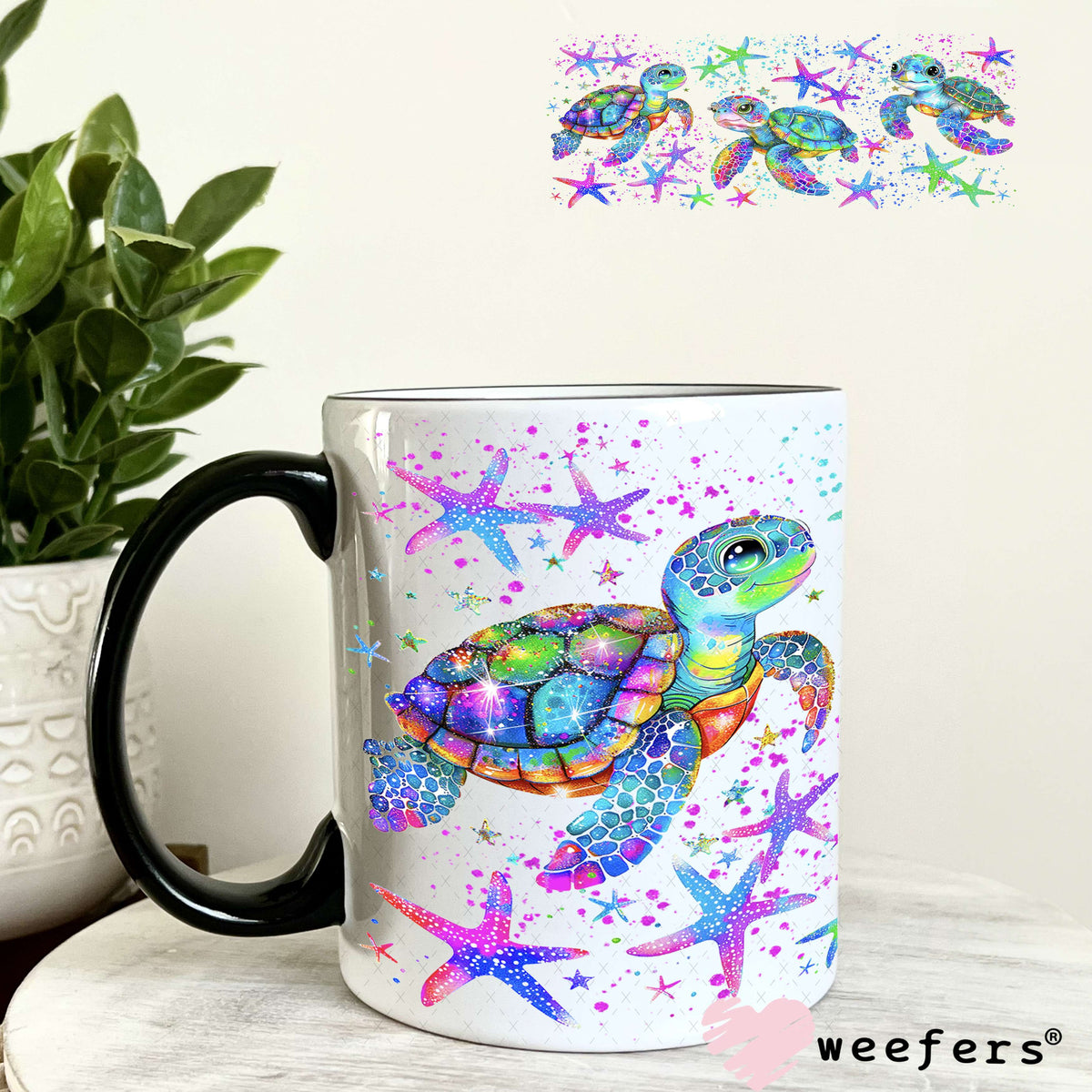 Ocean Sea Turtles UV DTF Cup Wrap 11oz Coffee Mug Weefers