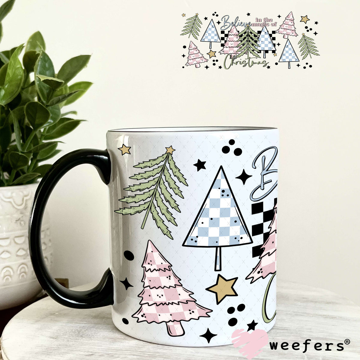 Believe in the Magic of Christmas UV DTF Cup Wrap 11oz Coffee Mug Weefers