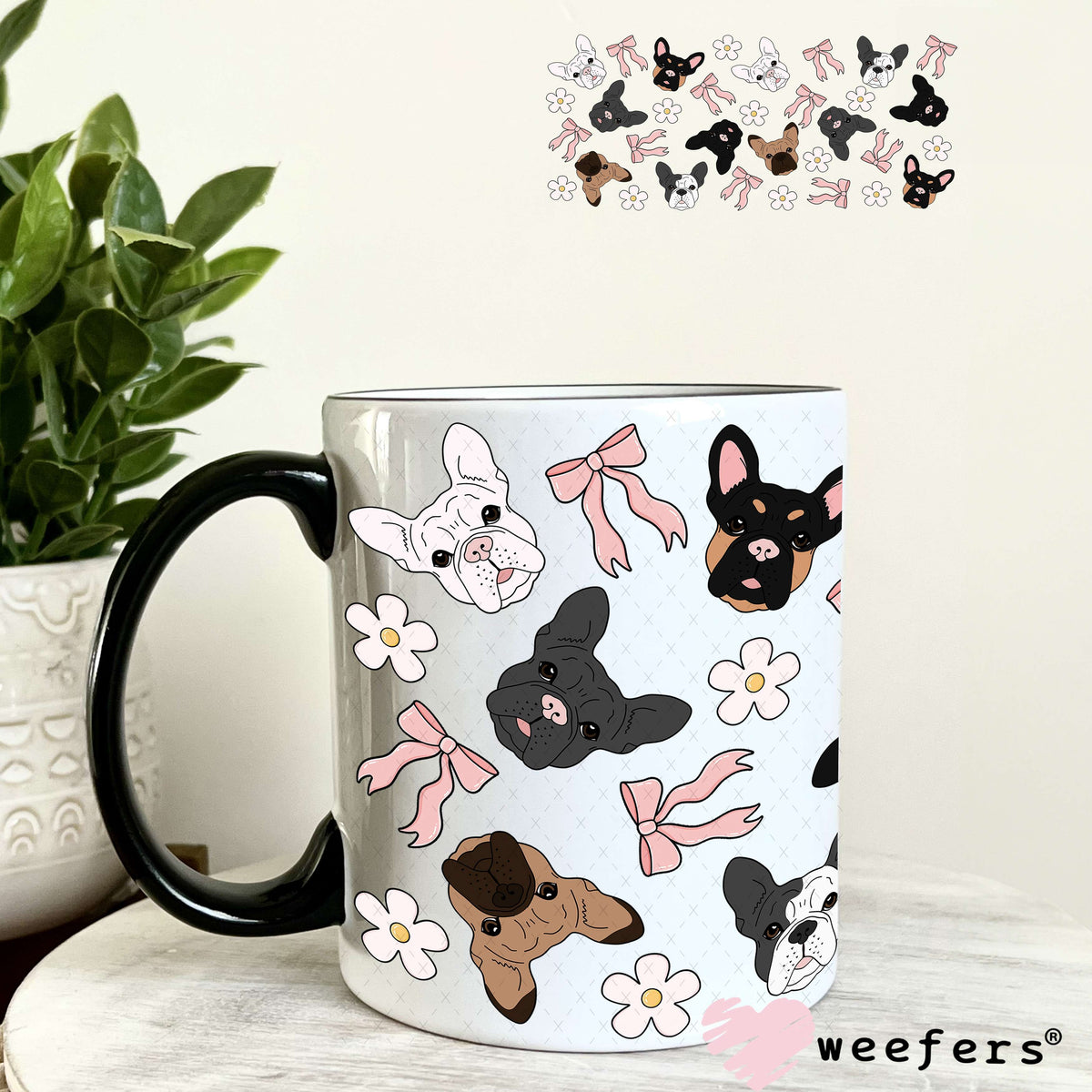 Dog Face Friends UV DTF Cup Wrap 11oz Coffee Mug Weefers