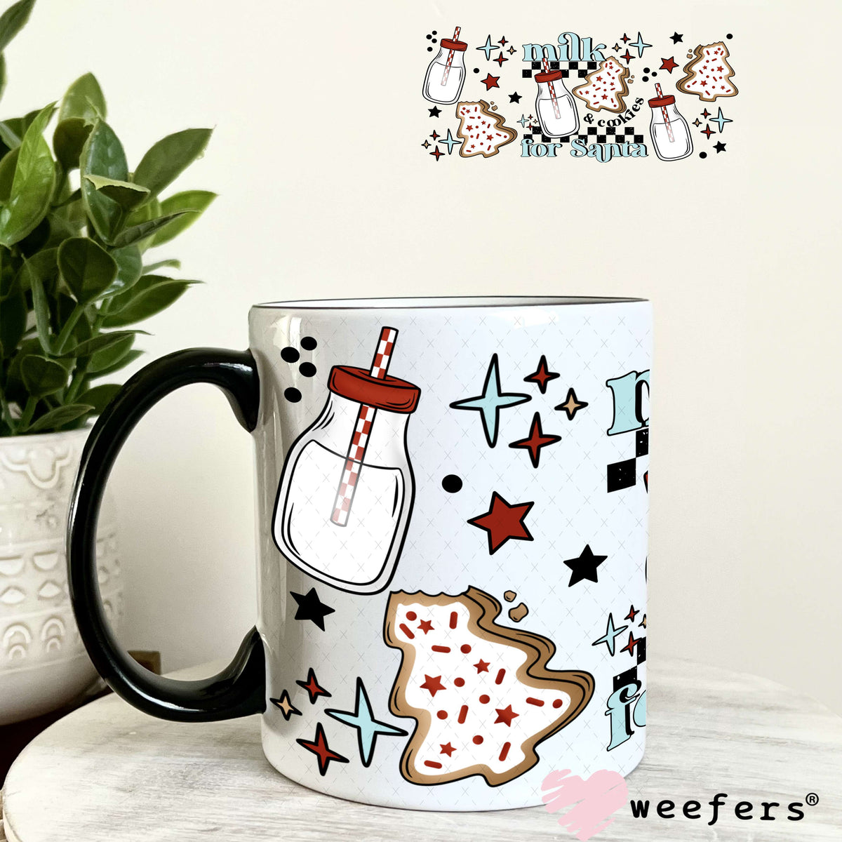 Milk and Cookies for Santa UV DTF Cup Wrap 11oz Coffee Mug Weefers