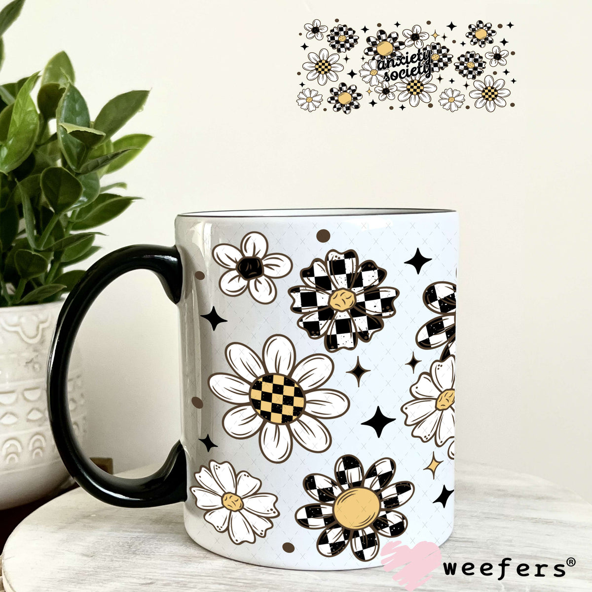 Anxiety Society UV DTF Cup Wrap 11oz Coffee Mug Weefers
