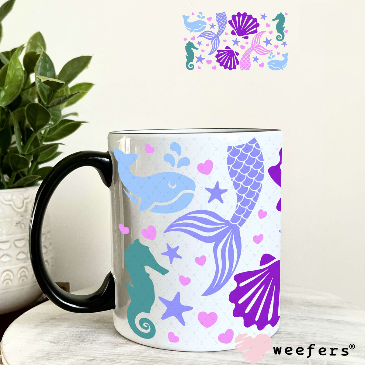 Mermaid Dreams UV DTF Cup Wrap 11oz Coffee Mug Weefers