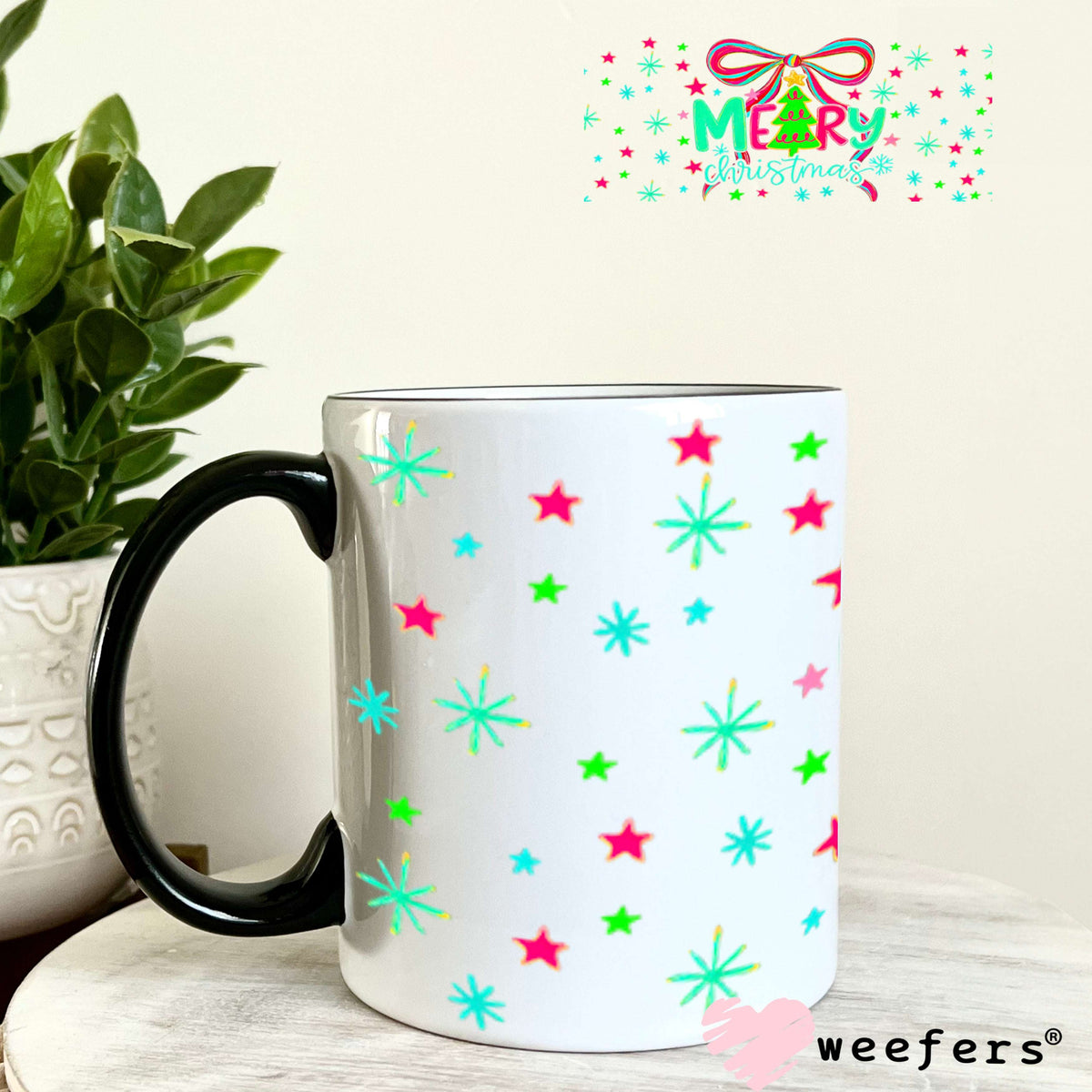 Merry Christmas UV DTF Christmas Cup Wrap - Weefers Exclusive 11oz Coffee Mug Cup Wrap Weefers