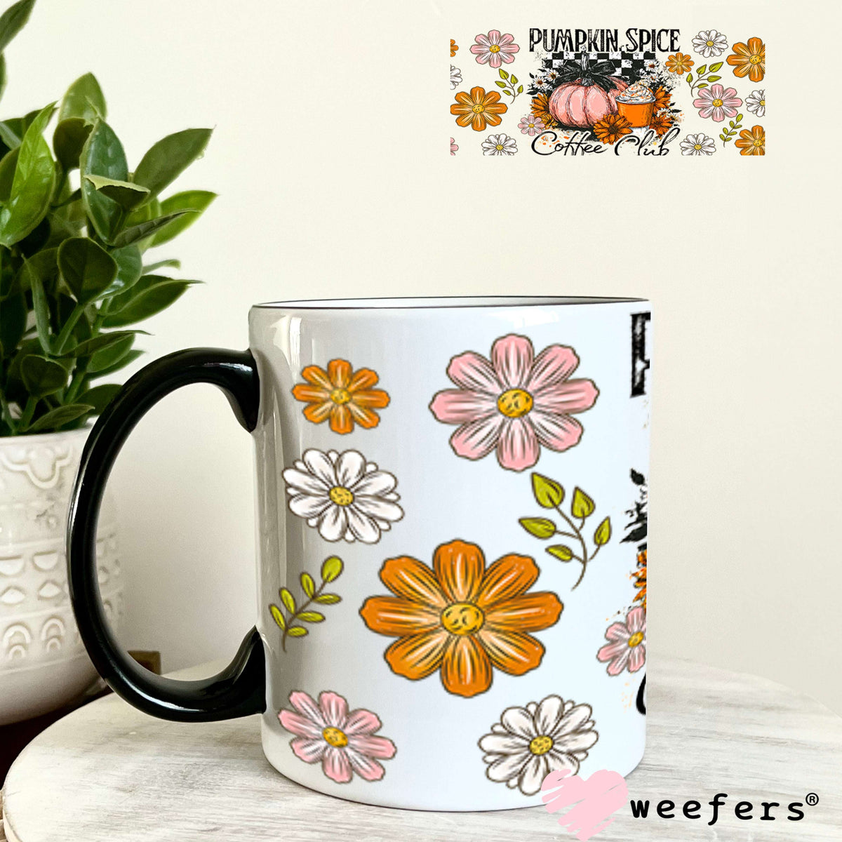 Pumpkin Spice Coffee Club UV DTF Christmas Cup Wrap - Weefers Exclusive 11oz Coffee Mug Cup Wrap Weefers