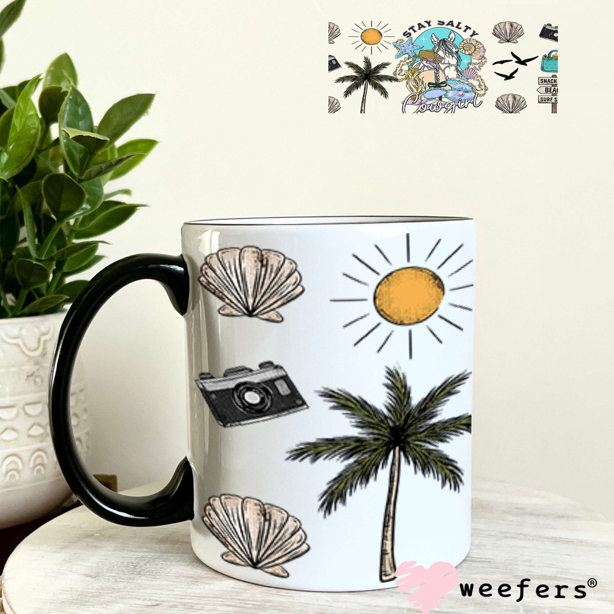 Stay Salty Cowgirl UV DTF Cup Wrap - Weefers Exclusive 11oz Coffee Mug Cup Wrap Weefers