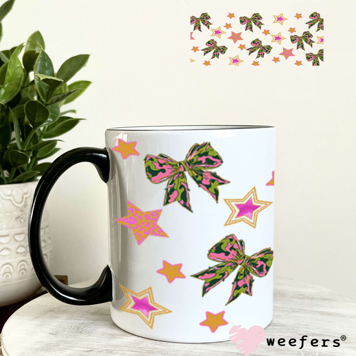Just a Girl Who Love's Glitter and Camo Side Kick UV DTF Cup Wrap - Weefers Exclusive 11oz Coffee Mug Cup Wrap Weefers