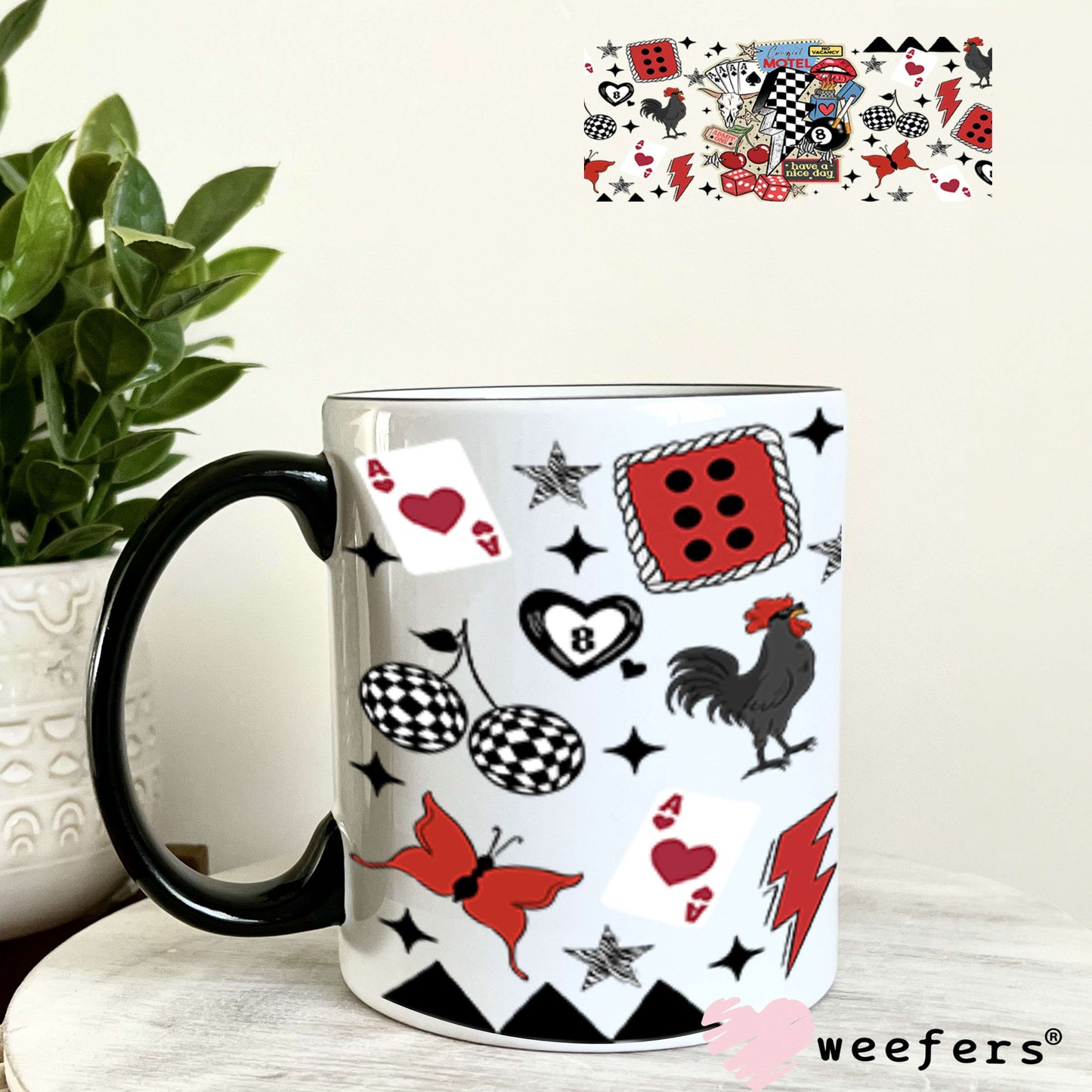 Cowgirl Motel UV DTF Cup Wrap - Weefers Exclusive 11oz Coffee Mug Cup Wrap Weefers