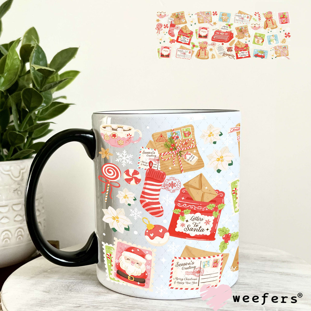 Christmas Stamps UV DTF Cup Wrap 11oz Coffee Mug Weefers