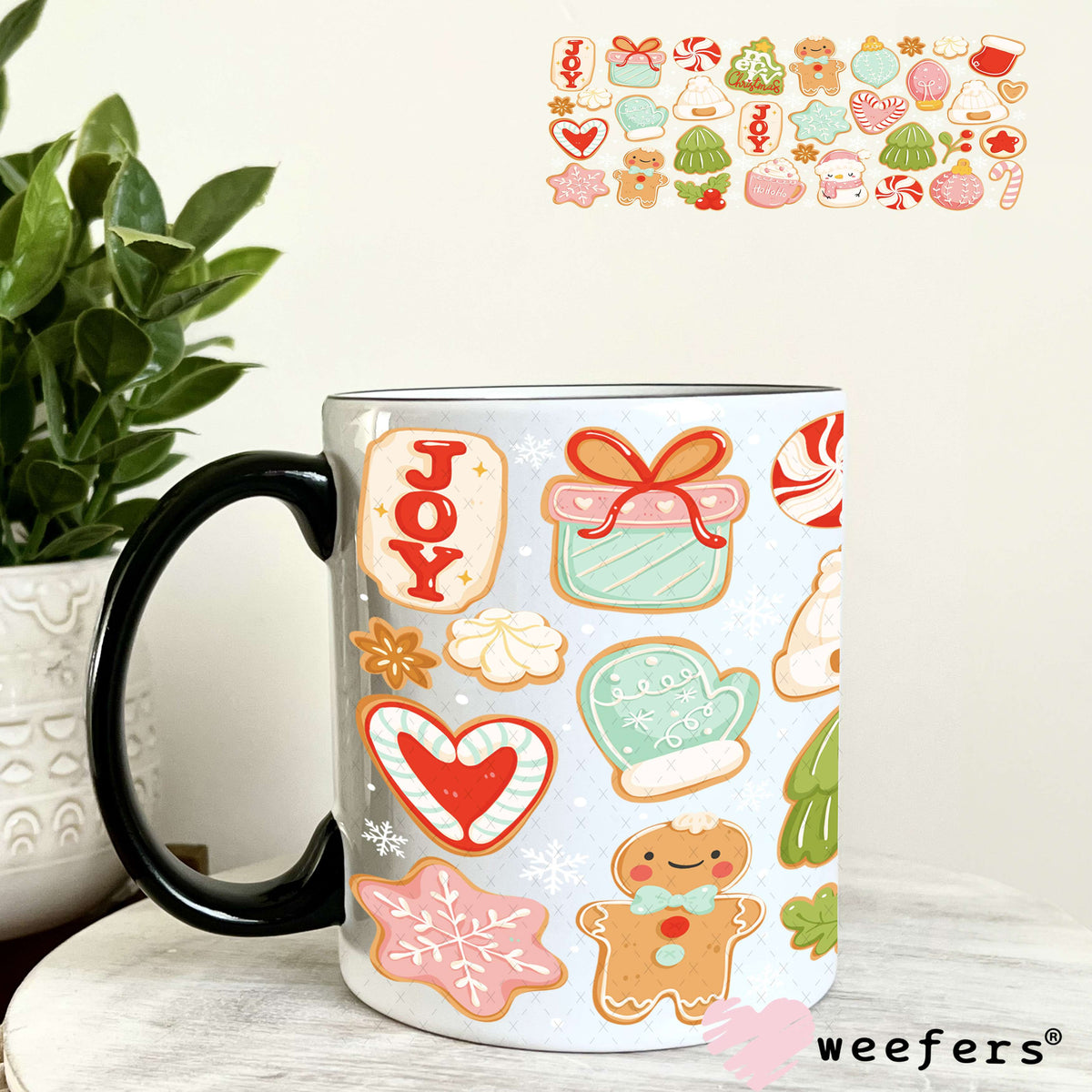 Winter Christmas Cookies UV DTF Cup Wrap 11oz Coffee Mug Weefers